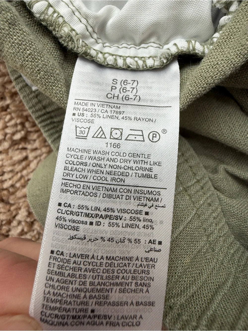 Old Navy Girls Olive Linen-Blend Shorts 6/7
